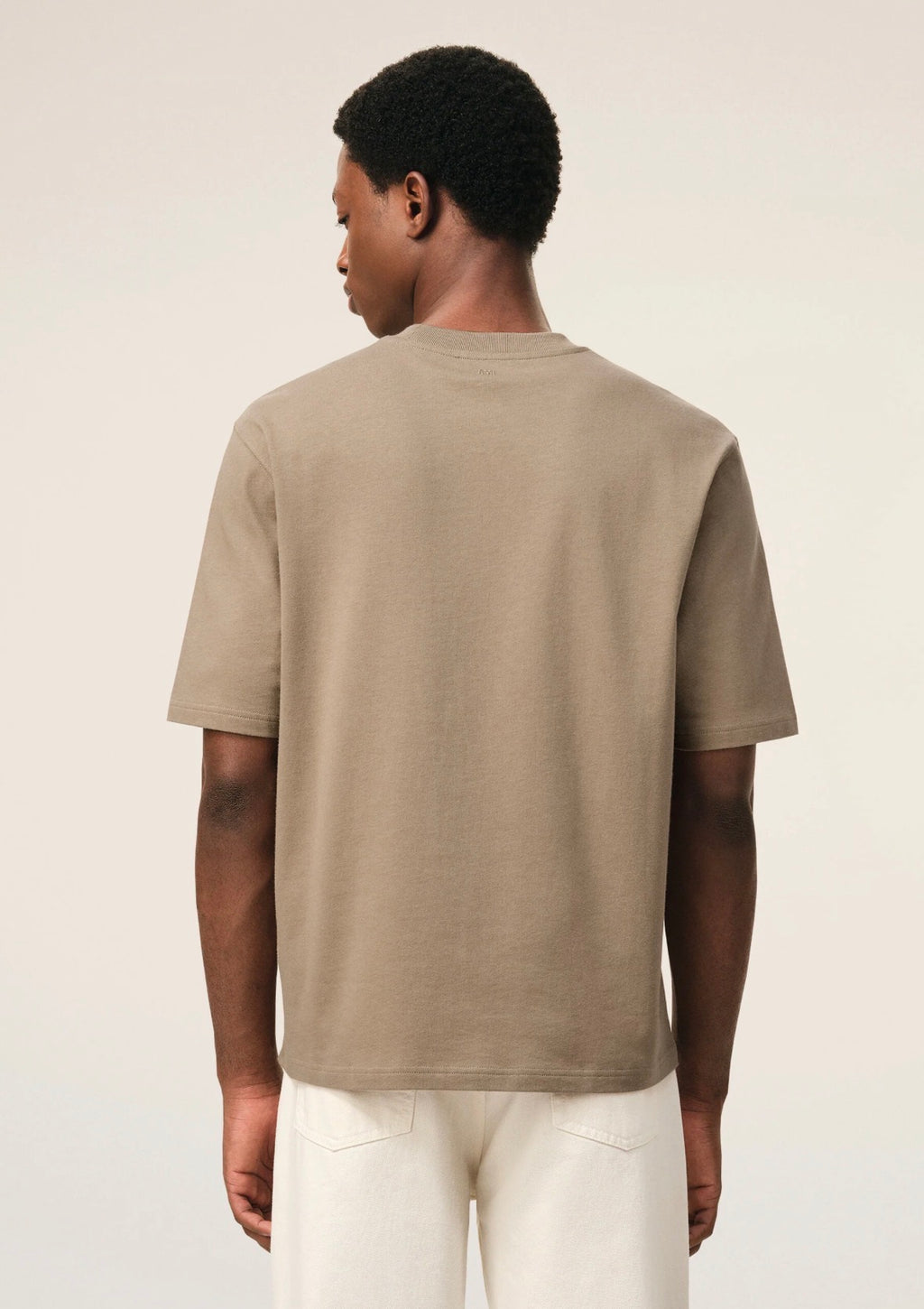 Ami Paris T-Shirt Uomo Marrone Chiaro