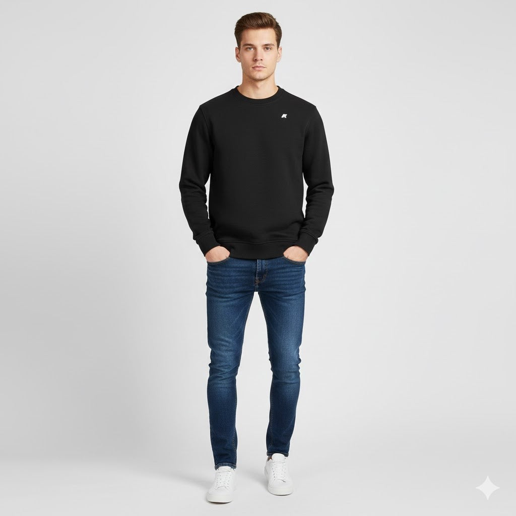 K-WAY Felpa Uomo Bianco Cotone Girocollo
