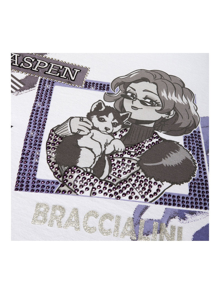 T-Shirt da donna. La chiusura è assente. Le tasche interne sono assenti. Le tasche esterne sono assenti. La tracolla è assente. Il manico è assente. Gli scomparti interni sono assente. Il materiale esterno è 92% Cotton,8% Elastan. Internamente è 92% Cotto
