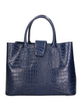 Women's Handbag - Letizia Model - Crocodile-Embossed Leather