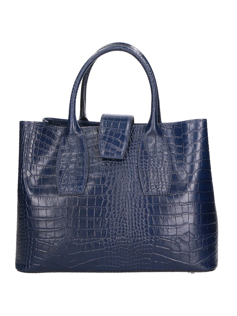 Women's Handbag - Letizia Model - Crocodile-Embossed Leather