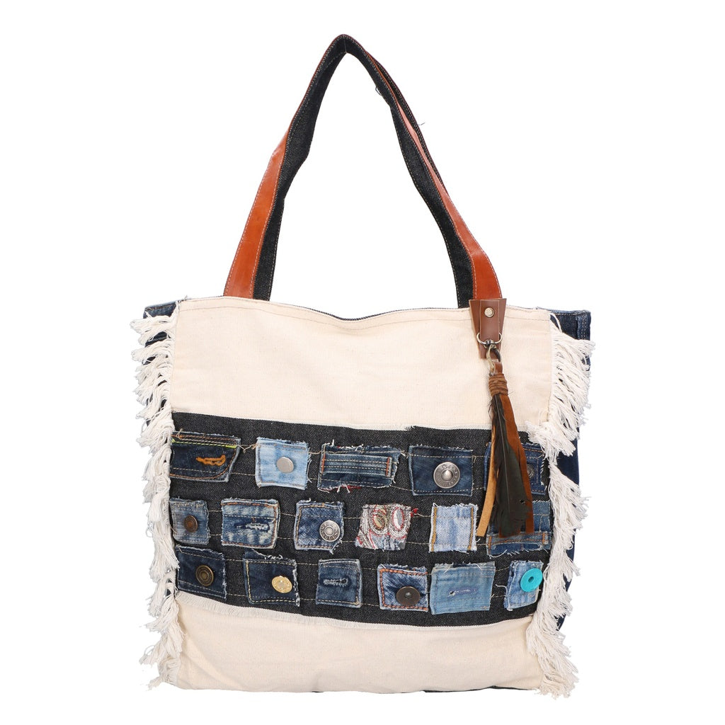 Women's Shoulder Bag - Janet Model - Cotton & Denim