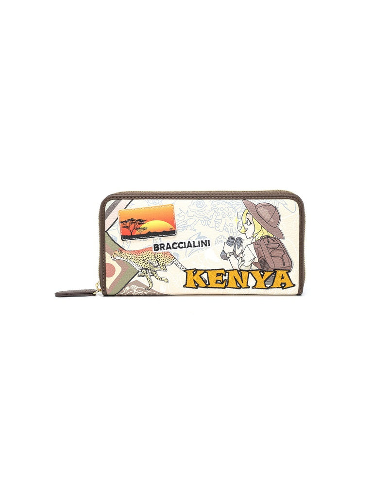 Women's Zip Wallet - Zanzibar Style - Polyester/Polyurethane Blend