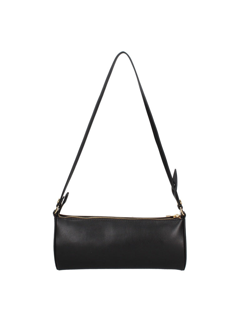 Women's Shoulder Bag - False Design - Genuine Leather