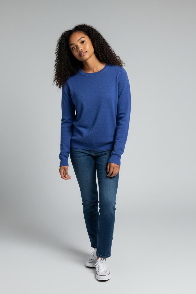MARIUCCIA MILANO Cuello Redondo Mujer Azul Algodón Cuello Redondo