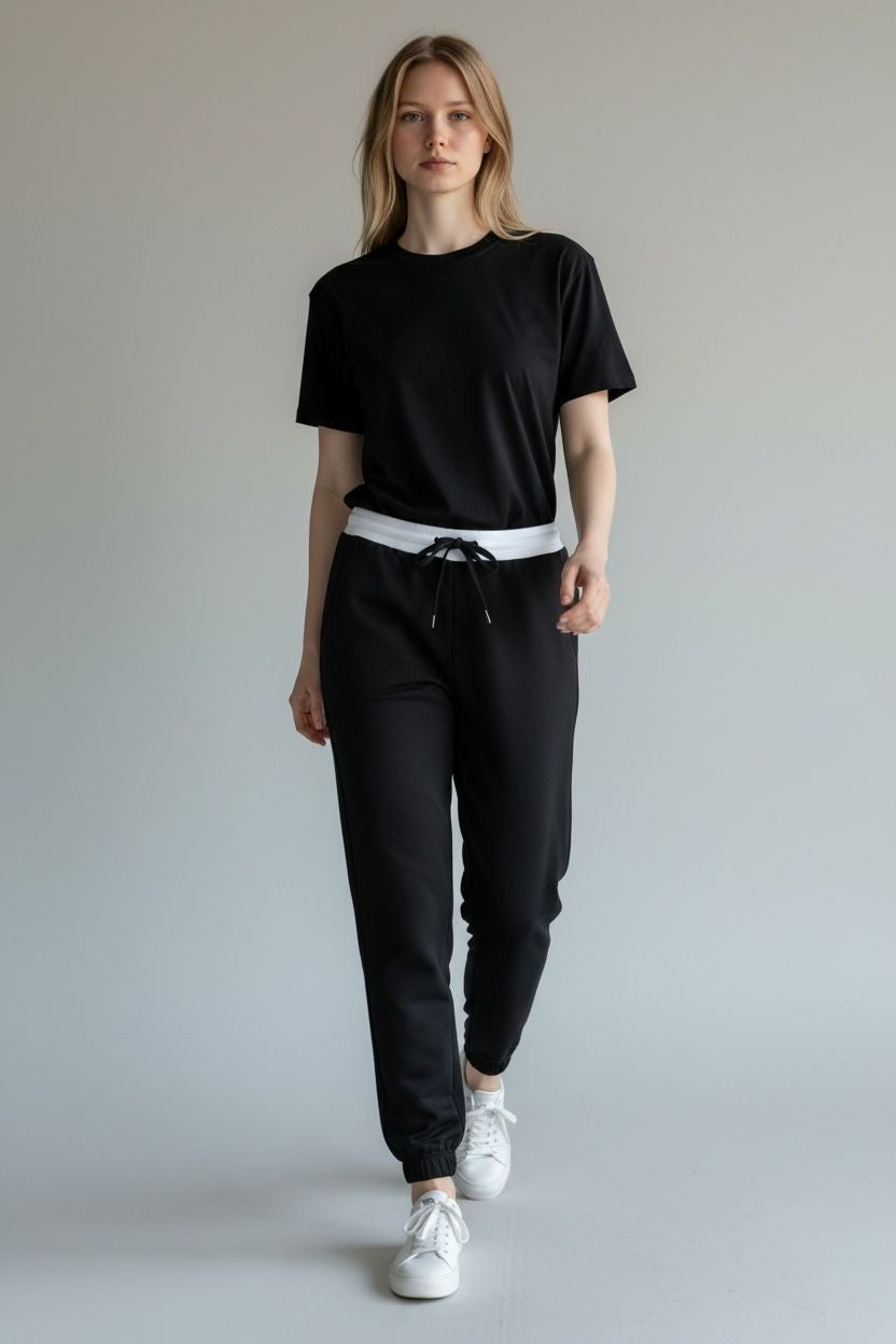 ICEBERG Pantalones Mujer Negro Algodón