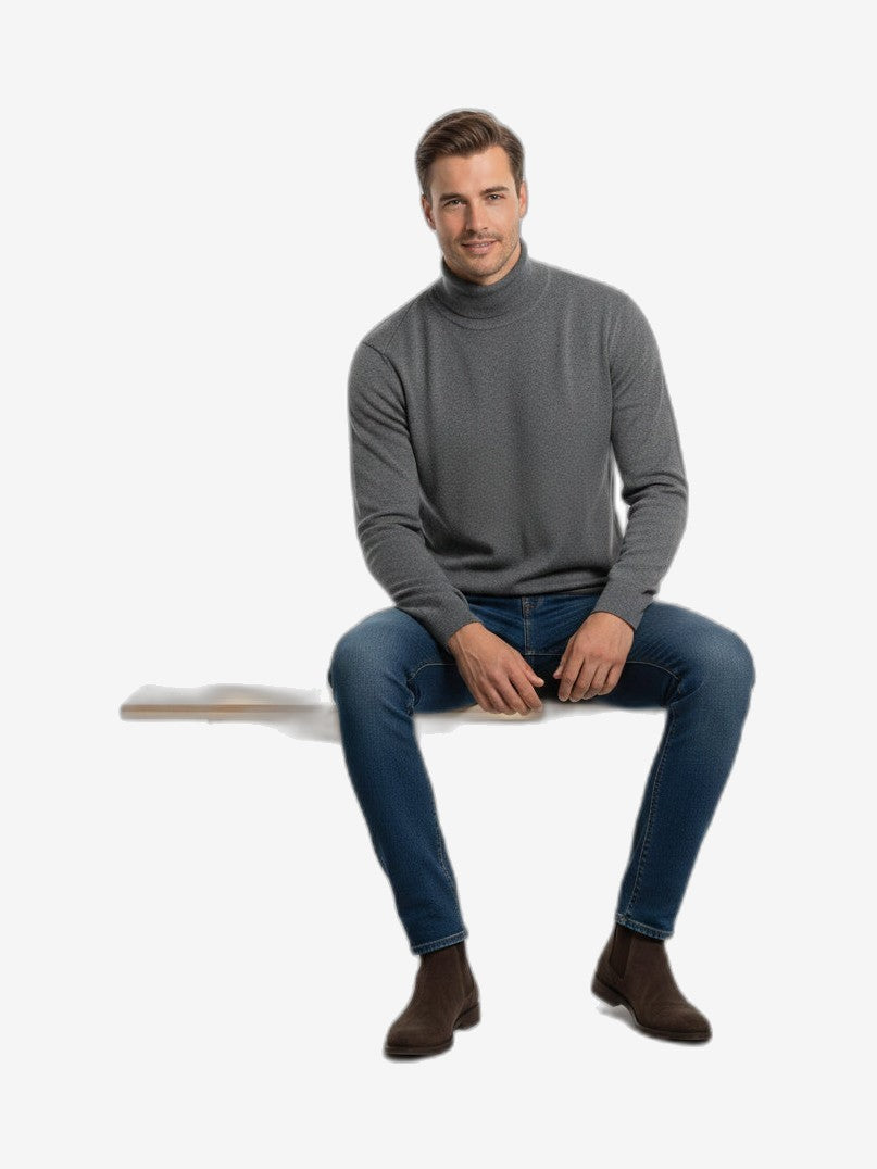 ICEBERG Rollkragenpullover Herren Grau Baumwolle Stehkragen