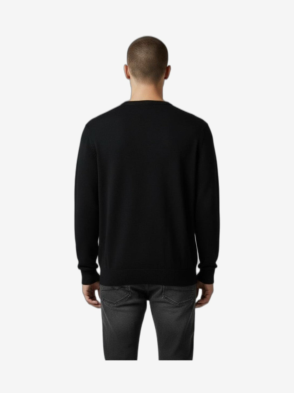 U.S. POLO Men's Knitwear Black Cotton Crew Neck