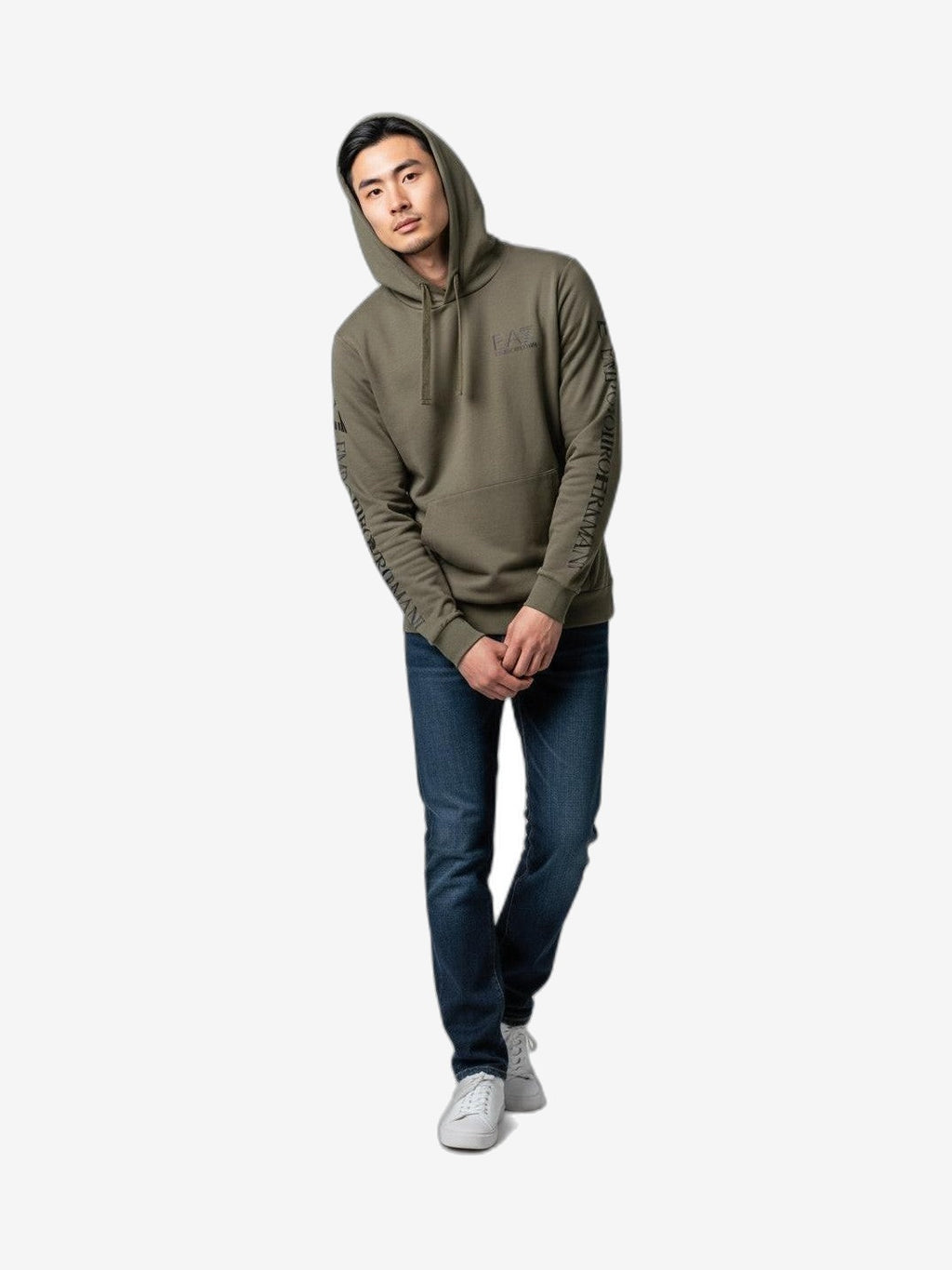 EA7 Herren-Sweatshirt Schwarz Baumwolle