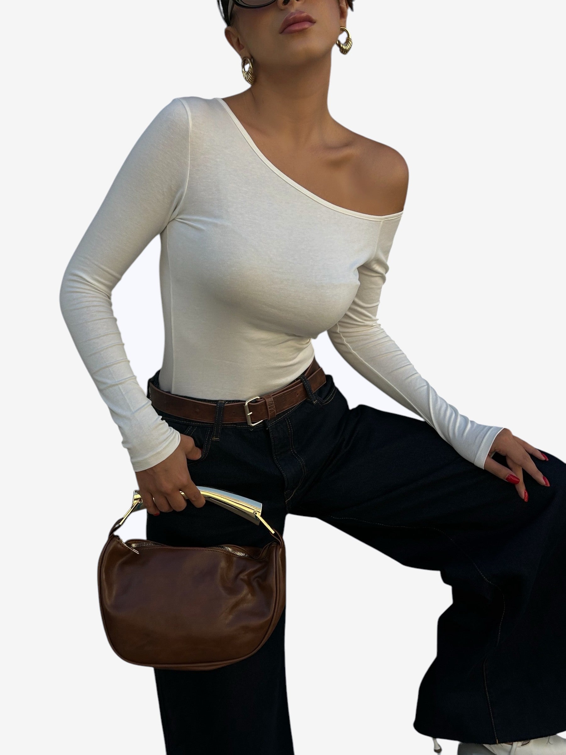 LONCA Maglione Donna Bianco Cotone