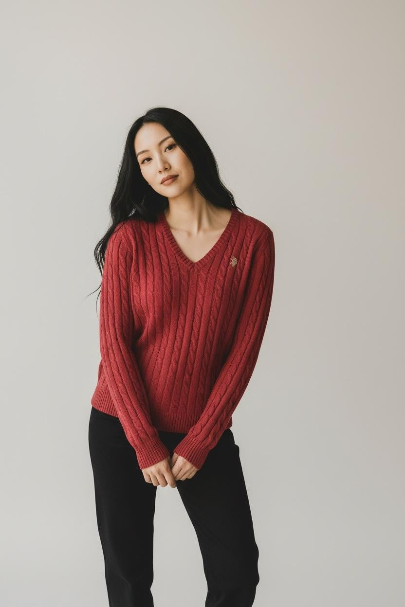 U.S. POLO Women's Beaujolais Knitwear Cotton