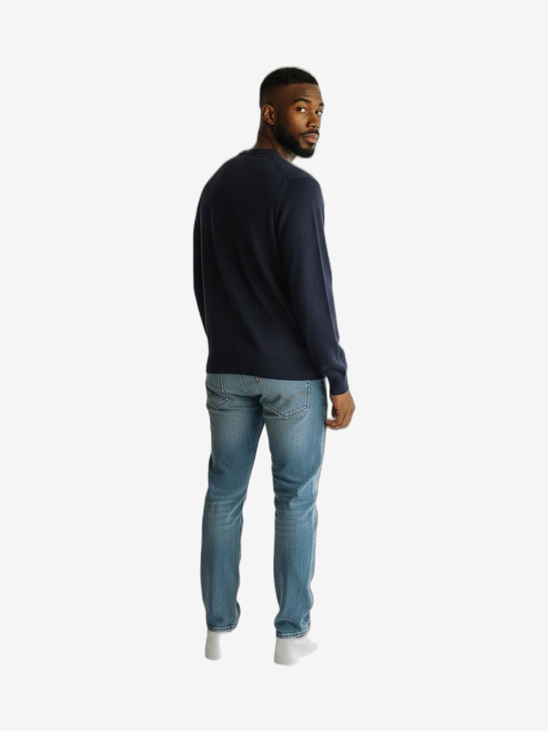 ICEBERG Pull Homme Bleu Marine Laine Col Rond