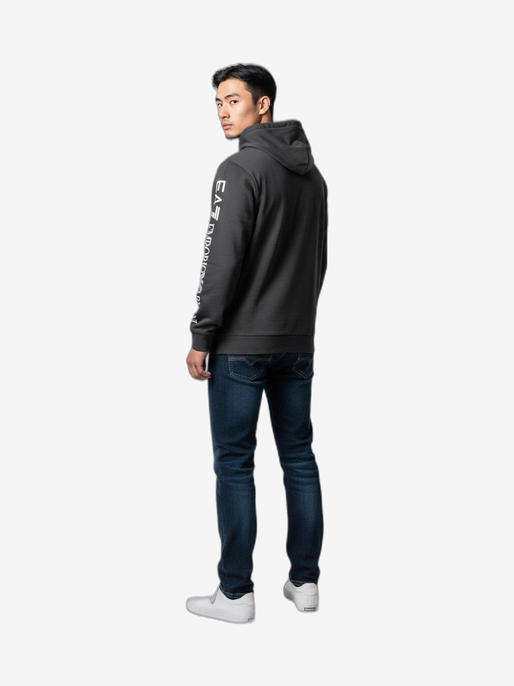 EA7 Herren-Sweatshirt Schwarz Baumwolle
