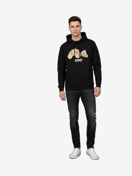 DSQ2 Felpa Uomo Nero Cotone