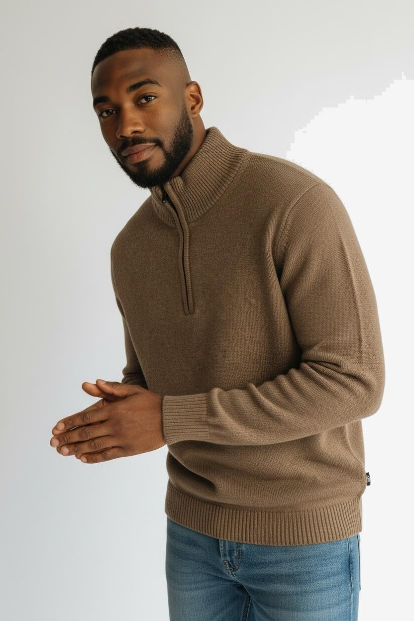 ICEBERG Pull Homme Sable Laine Col Roulé