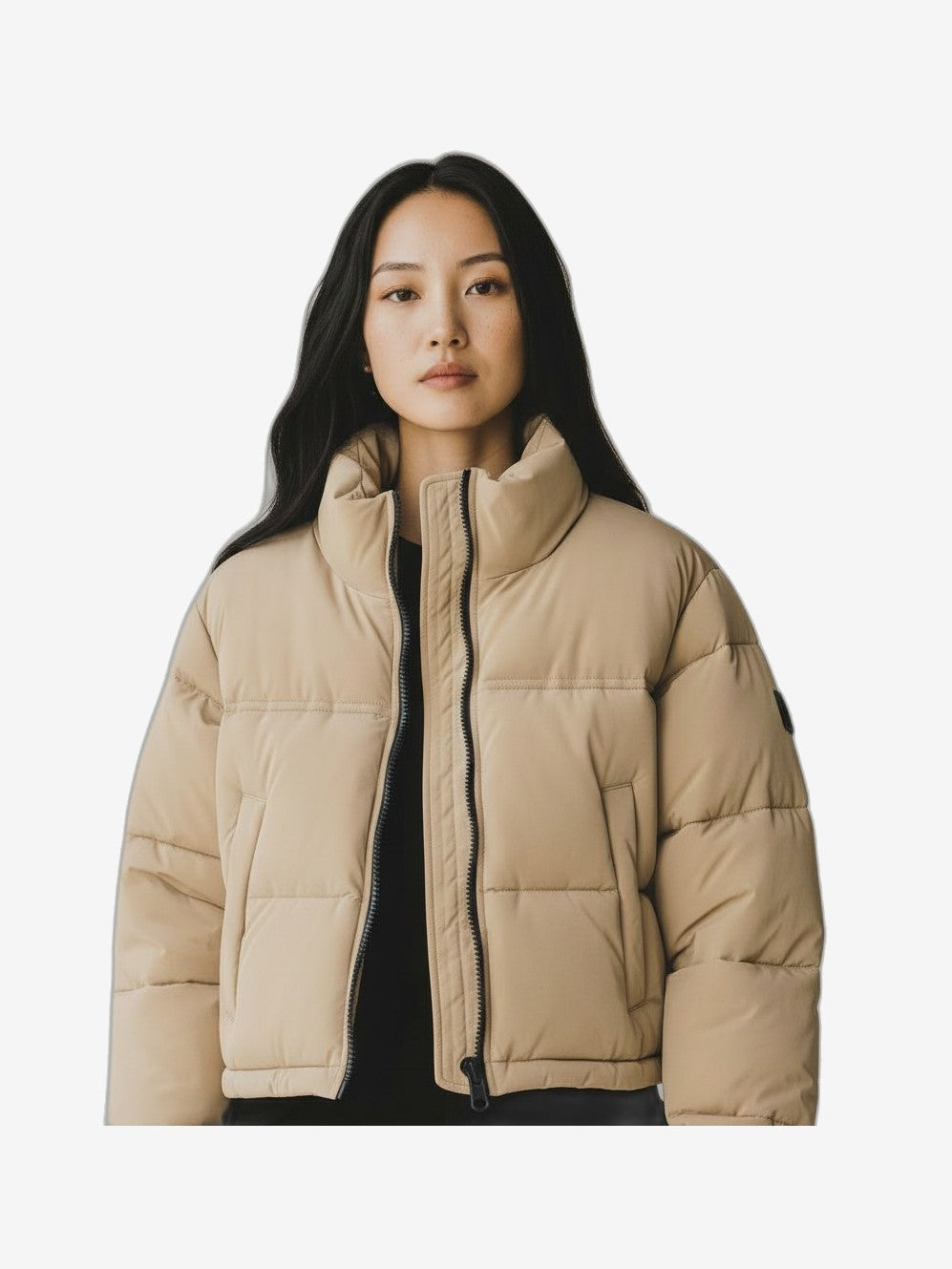 F**K Giubbotto Donna Beige Girocollo