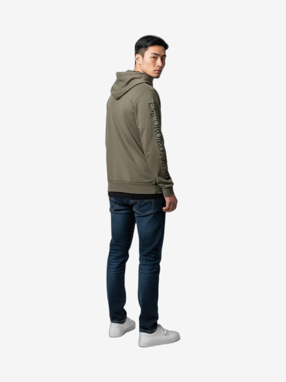 EA7 Herren-Sweatshirt Schwarz Baumwolle