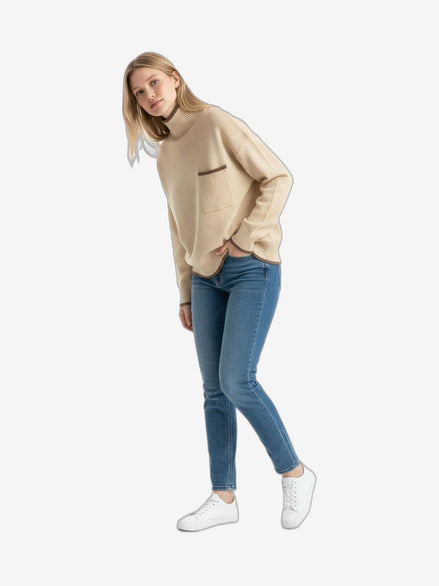 FRESH FLOWER Dolcevita Donna Naturale/Tortora Collo Alto