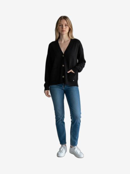FRESH FLOWER Cardigan Donna Nero Cotone