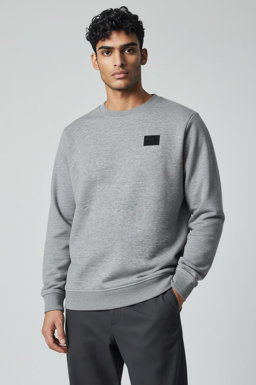 ICEBERG Herren Sweatshirt Melange Baumwolle Rundhals