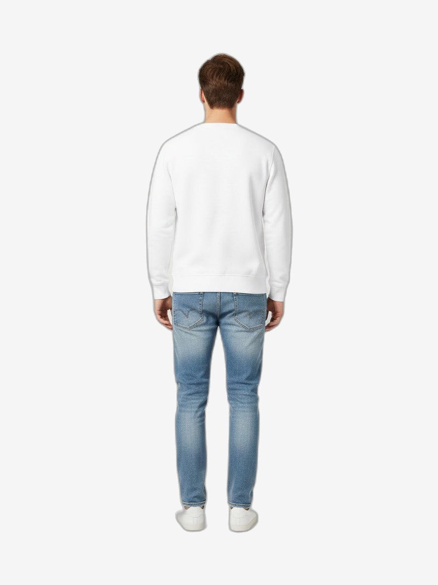 K-WAY Felpa Uomo Bianco Cotone Girocollo