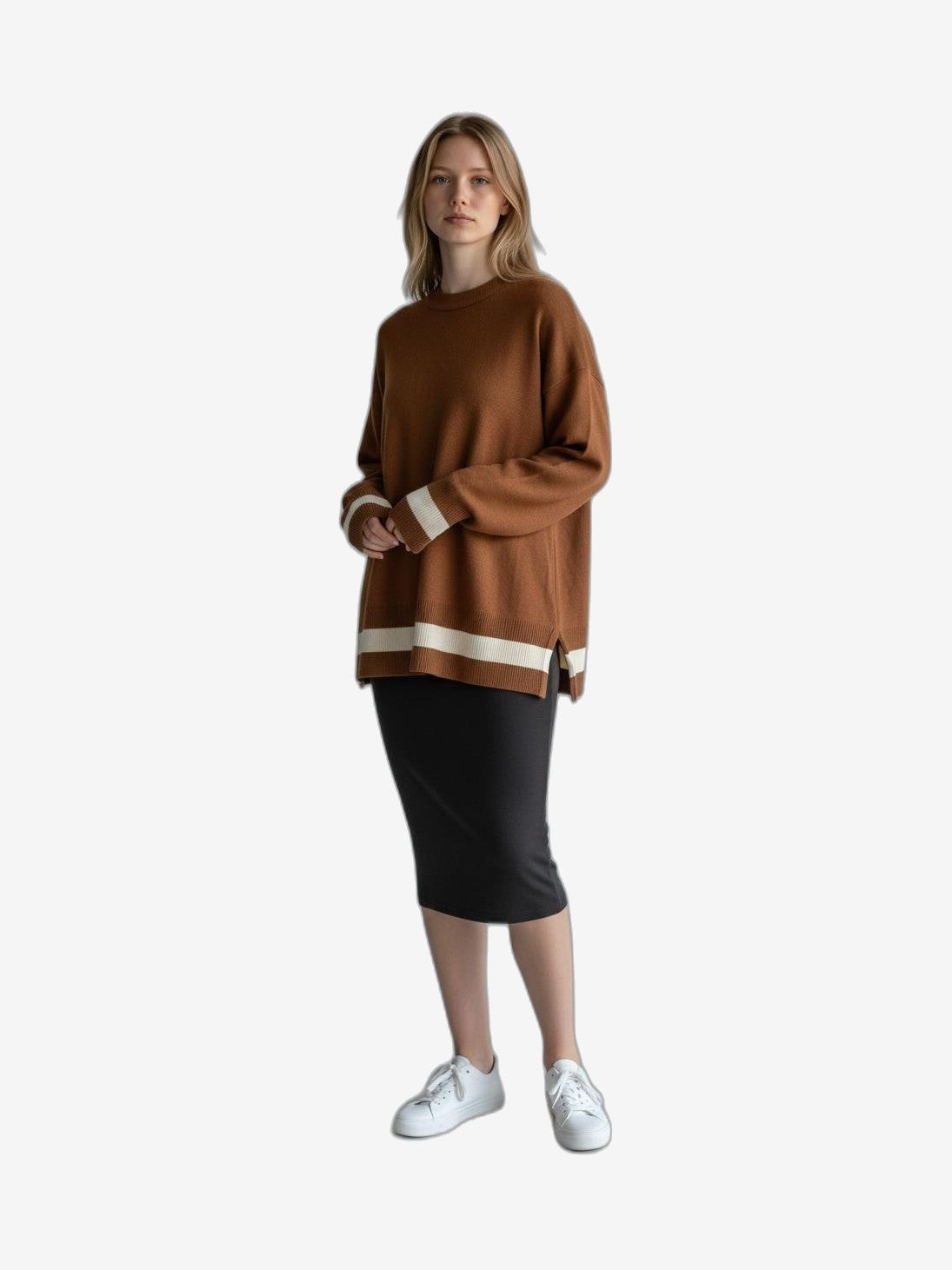 MARIUCCIA MILANO Women's Brown Cotton Crew Neck Knit