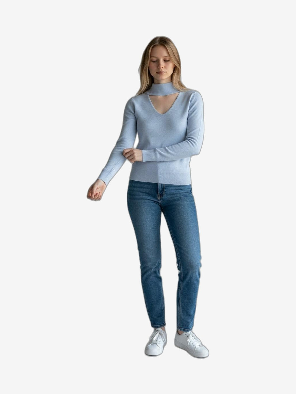 MARIUCCIA MILANO Girocollo Con Pistagna Donna Blu Cotone Girocollo