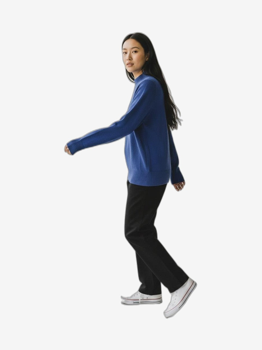 MARIUCCIA MILANO Lupetto Donna Blu Cotone Girocollo