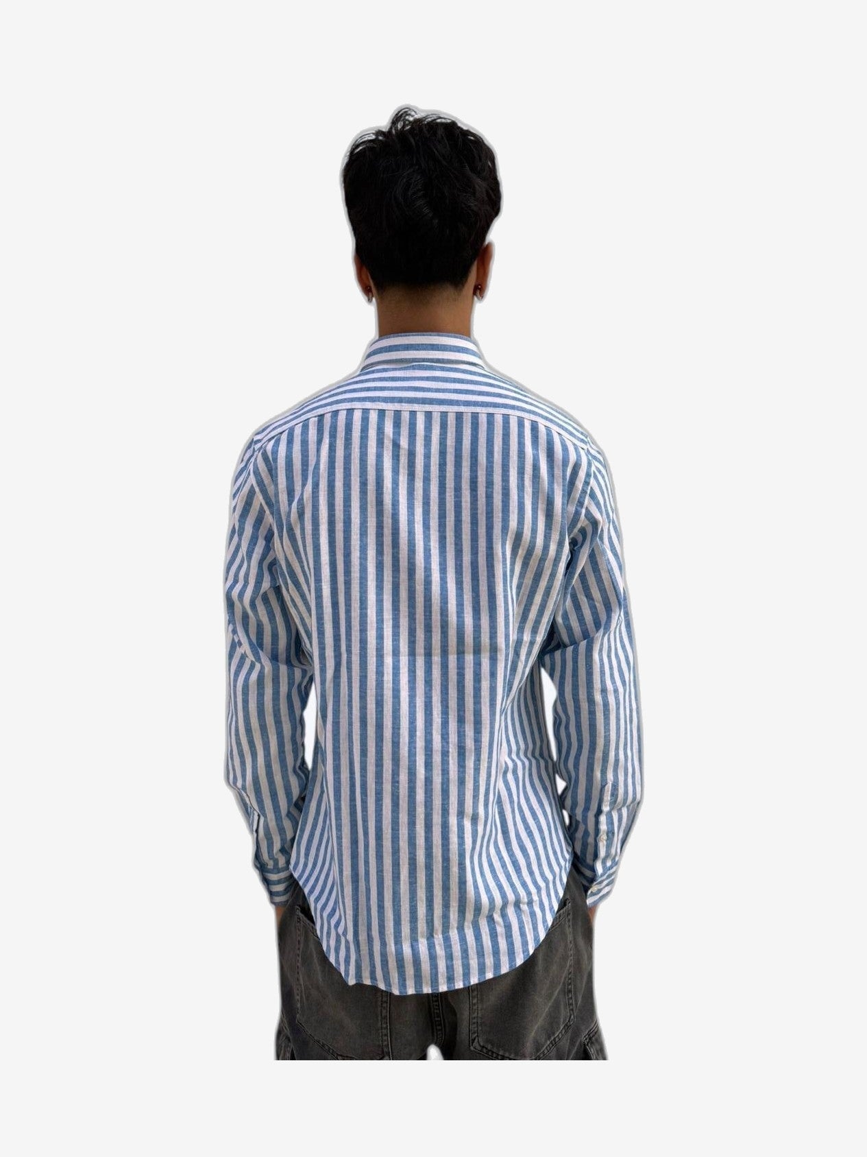 SUN68 Fancy Stripe Uomo Bianco Cotone