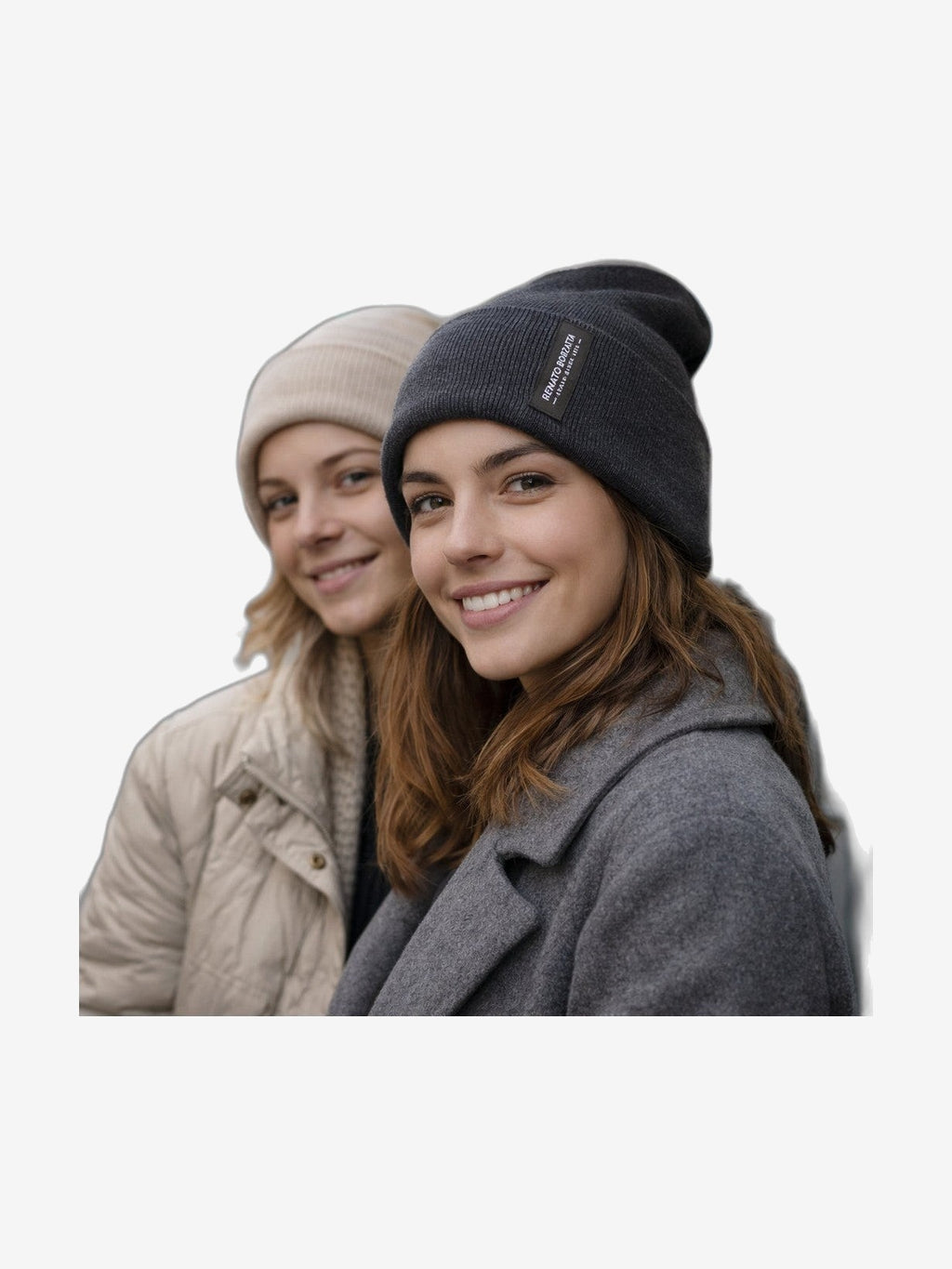 RB5005K | CIMONE Unisex Knit Beanie in a Tubular Wool Blend Made in Italy. Charcoal Color. One Size
