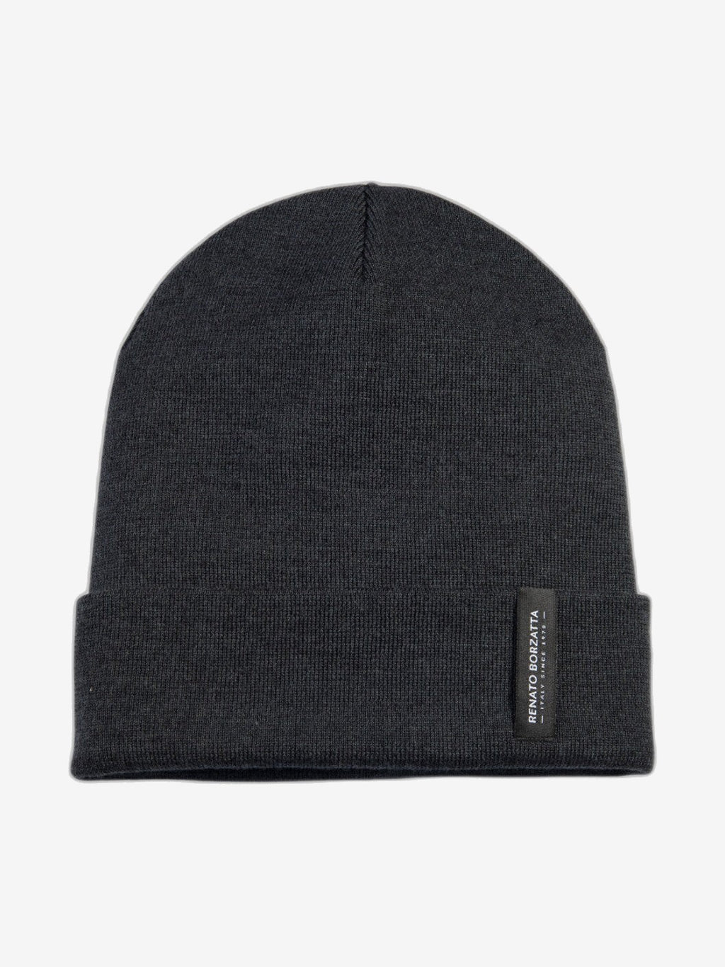 RB5005K | CIMONE Unisex Knit Beanie in a Tubular Wool Blend Made in Italy. Charcoal Color. One Size