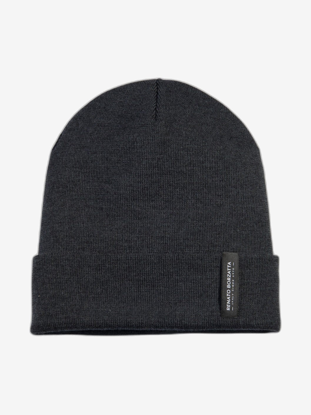 RB5005K | CIMONE Unisex Knit Beanie in a Tubular Wool Blend Made in Italy. Charcoal Color. One Size