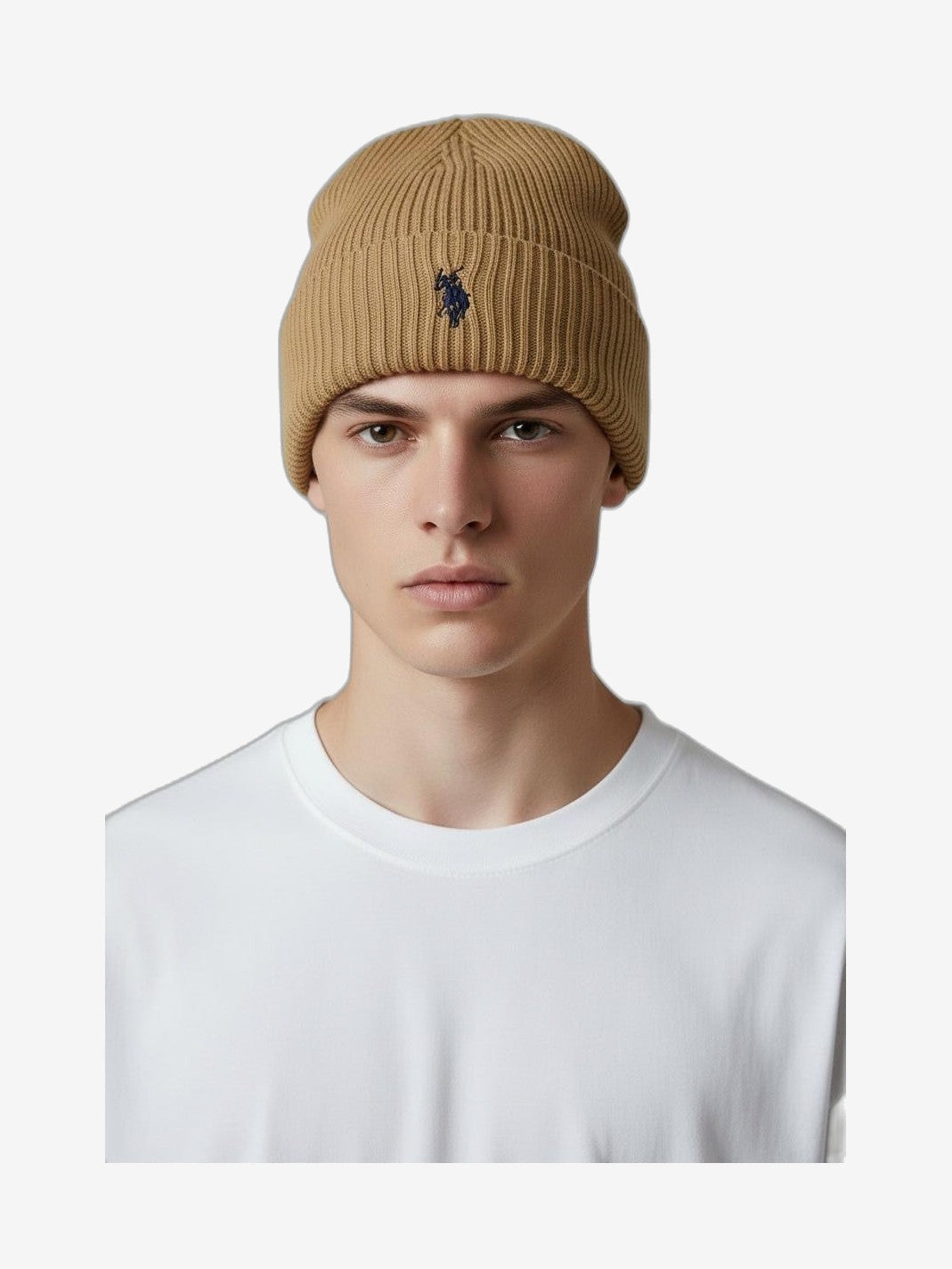 U.S. POLO Men's Beige Cotton Hat