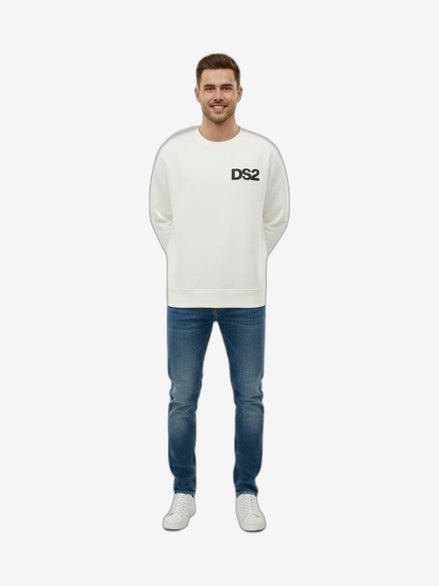 DS2 Felpa Unisex Bianco Cotone