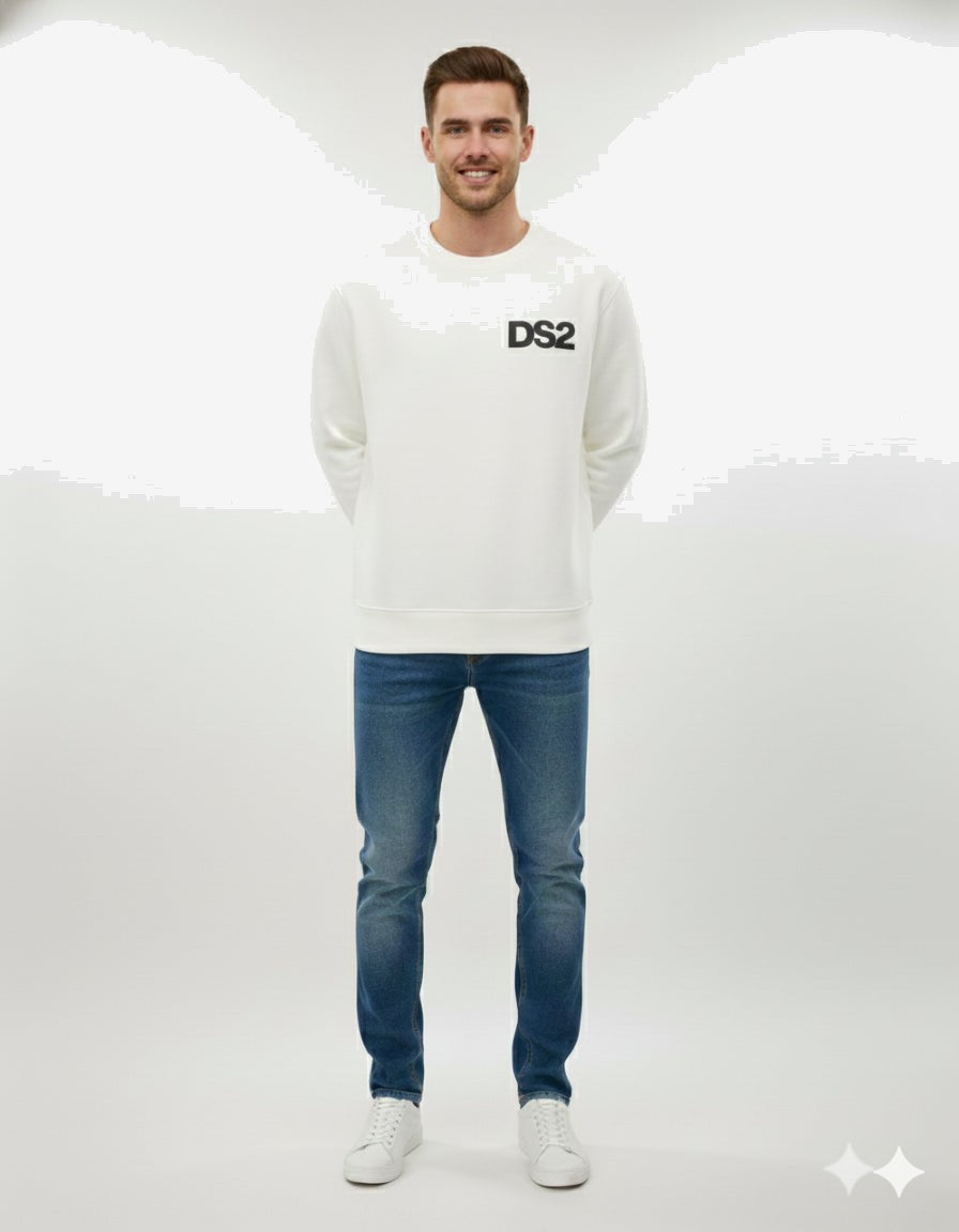 DS2 Unisex Sweatshirt Weiß Baumwolle
