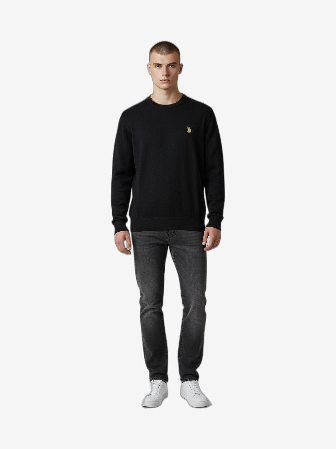 U.S. POLO Maglieria Uomo Nero Cotone Girocollo