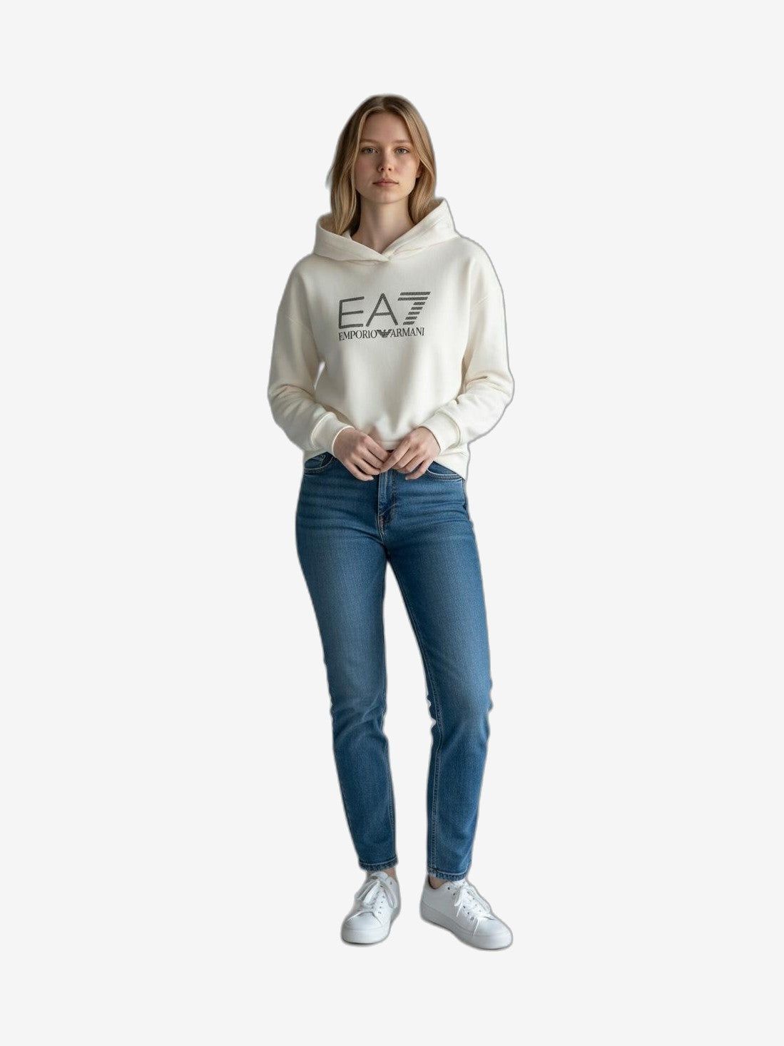EA7 Felpa Donna Bianco Cotone