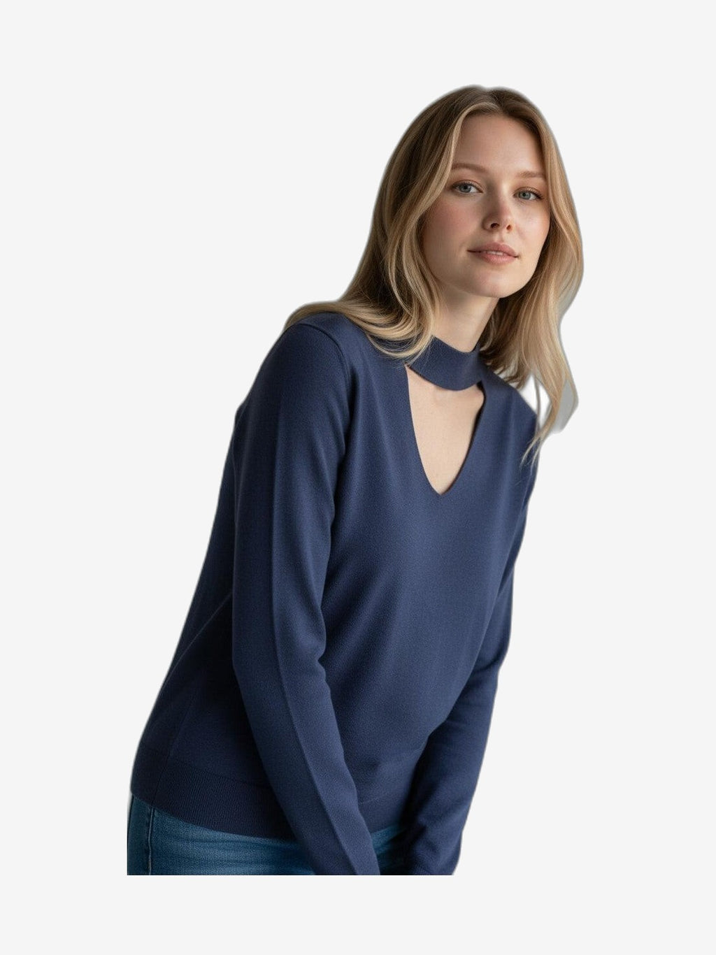 MARIUCCIA MILANO Girocollo Con Pistagna Donna Blu Cotone Girocollo