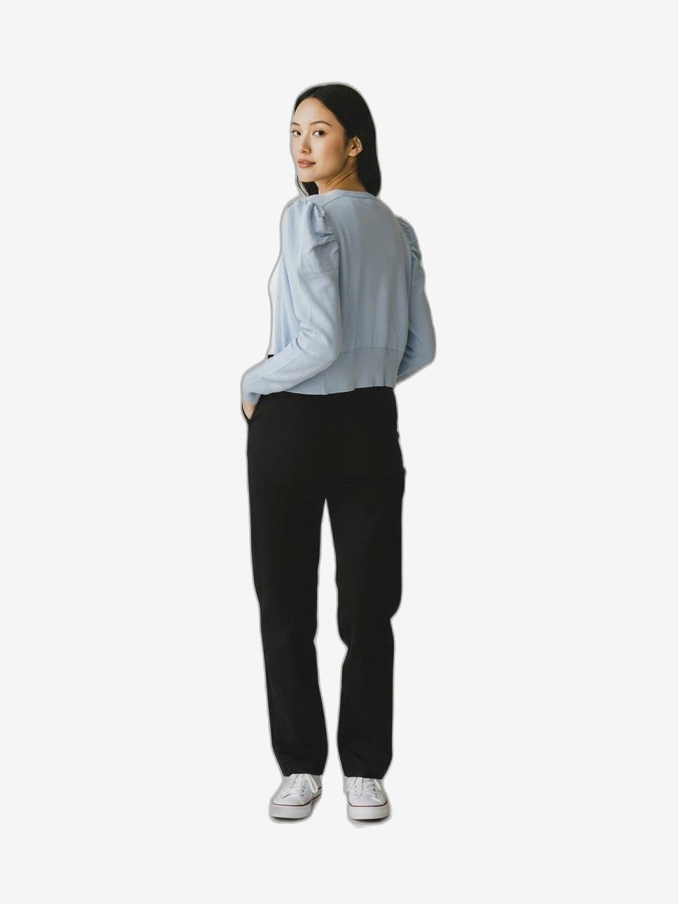 MARIUCCIA MILANO Cardigan Spallina Mujer Azul Algodón Cuello Redondo