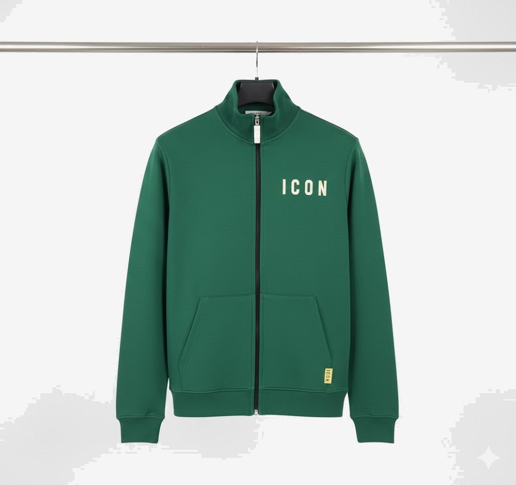 ICON Giacca Unisex Bianco Cotone Collo Alto