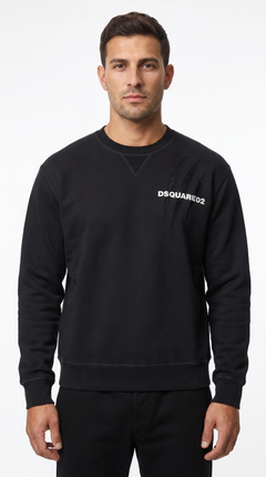 DSQUARED2 Felpa Uomo Bianco Cotone Girocollo