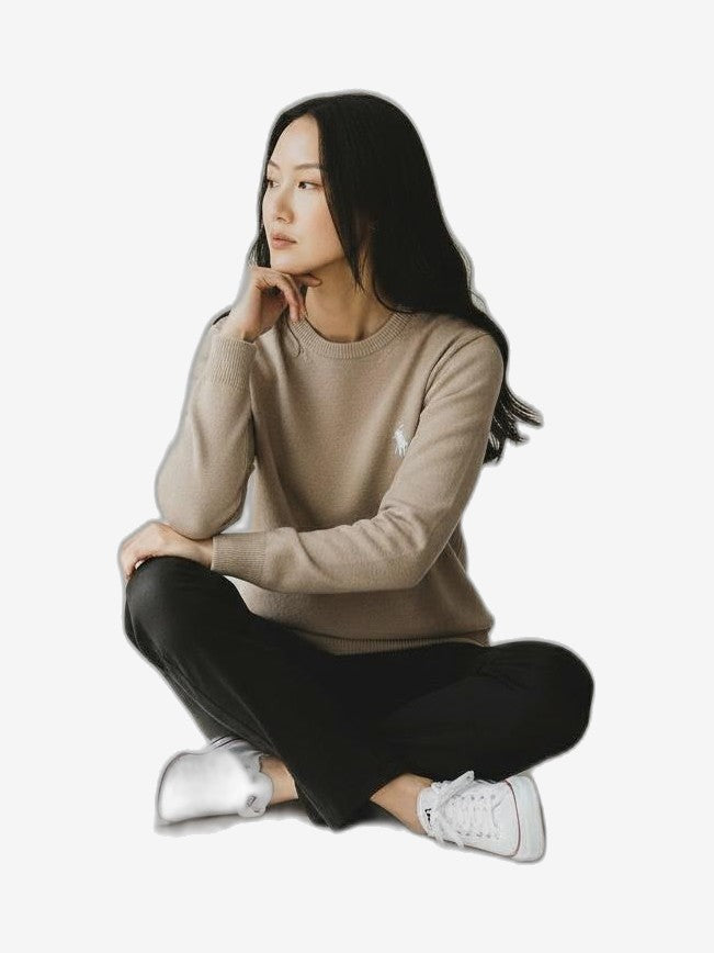 U.S. POLO Women's Crew Neck Jumper String Cashmere Crew Neck