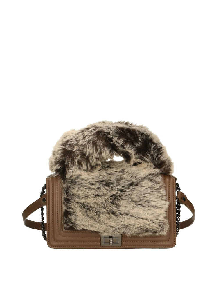 Women's Shoulder Bag - Silvana Pro Model - Genuine Leather + Calfhair
