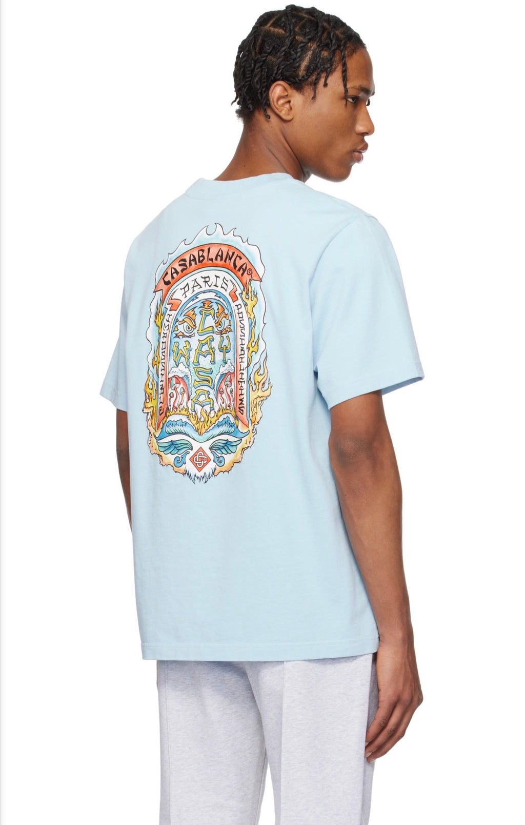 T-Shirt Casa Blanca Uomo Celeste