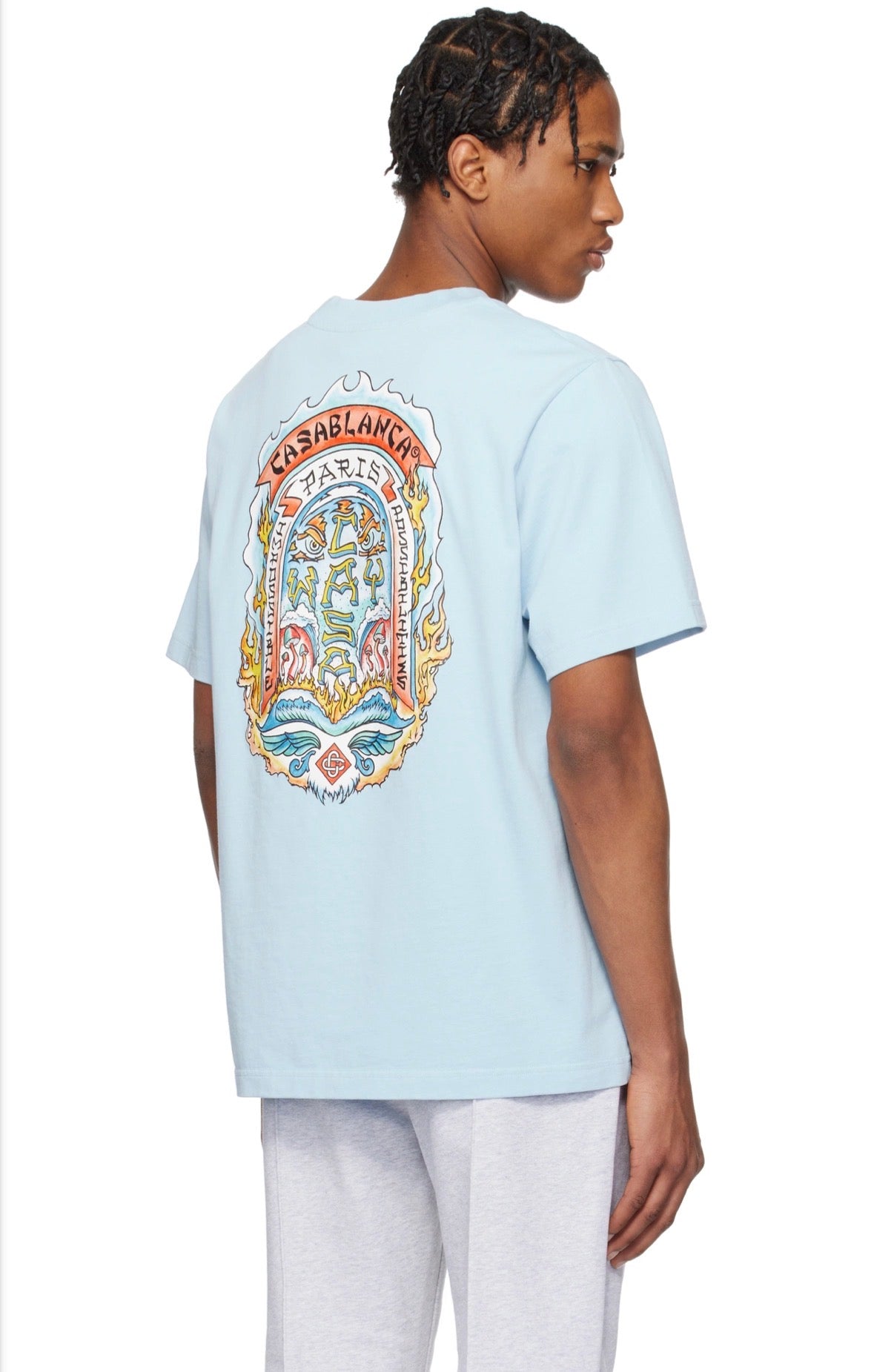 T-Shirt Casa Blanca Uomo Celeste