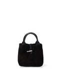 Women's Handmade Italian Leather Suede Handbag - Erisia Model