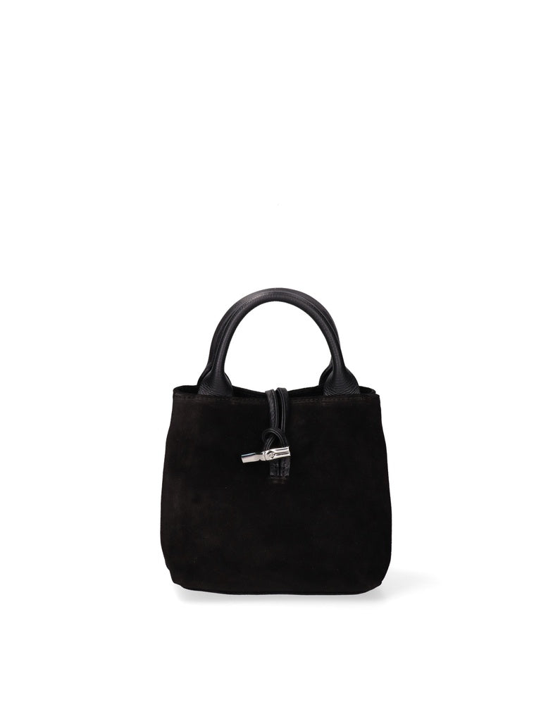 Women's Handmade Italian Leather Suede Handbag - Erisia Model