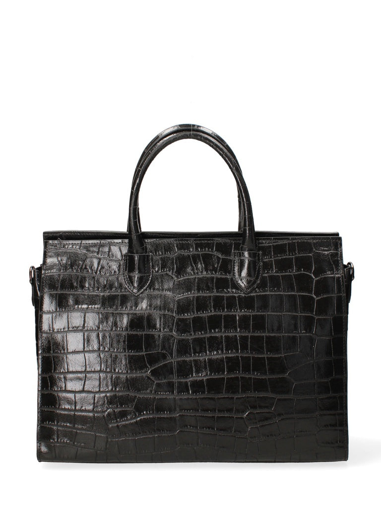 Women's Handbag Made in Italy - Selene Nova - Genuine Crocodile-Effect Leather