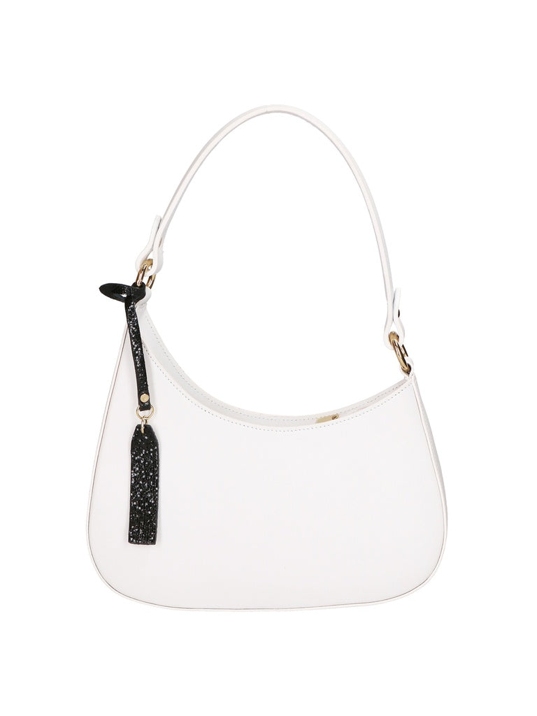 Women's Shoulder Bag - False Design - Genuine Leather