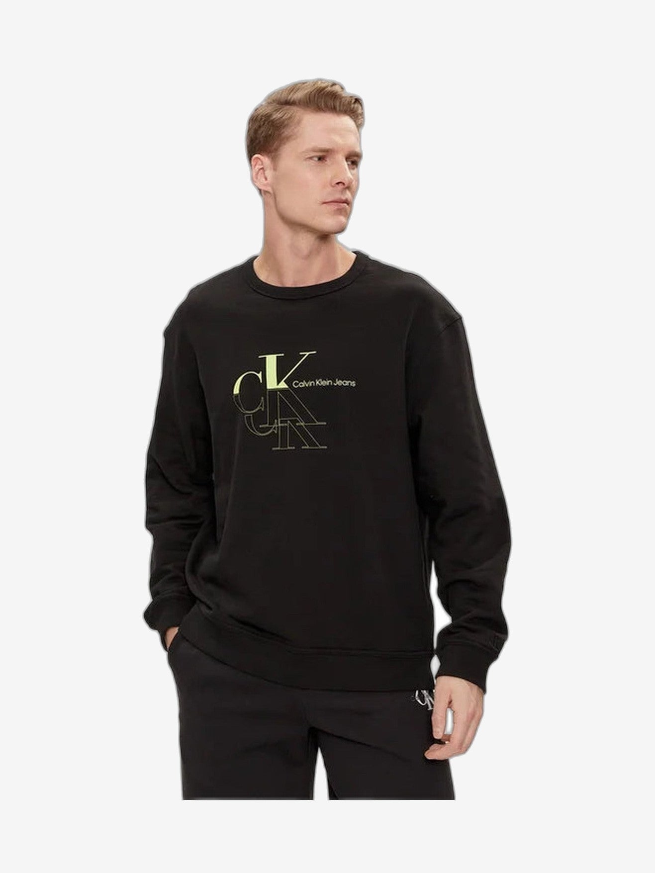 CALVIN KLEIN Felpa Uomo Bianco Cotone